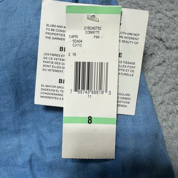 Nine West Linen Wide Leg Pants Blue Size 8 NWT High Rise Dress Trousers $89 MSRP - Picture 4 of 13